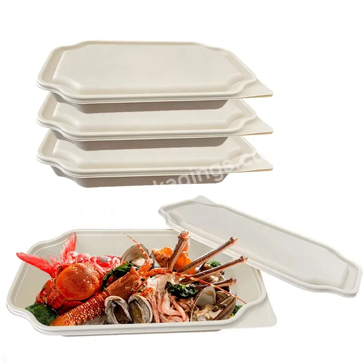 Customized Square Disposable Degradable Corn Starch Food Container Lunch Box For Takeout Sushi Packaging