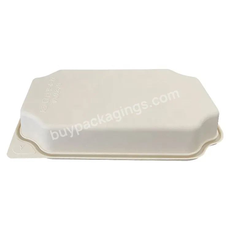 Customized Square Disposable Degradable Corn Starch Food Container Lunch Box For Takeout Sushi Packaging