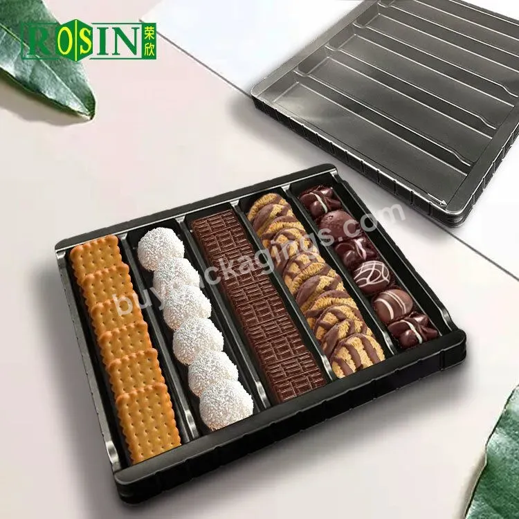 Customized Square Plastic Dessert Box Black\transparent Disposable Plastic Dessert Container With Lid