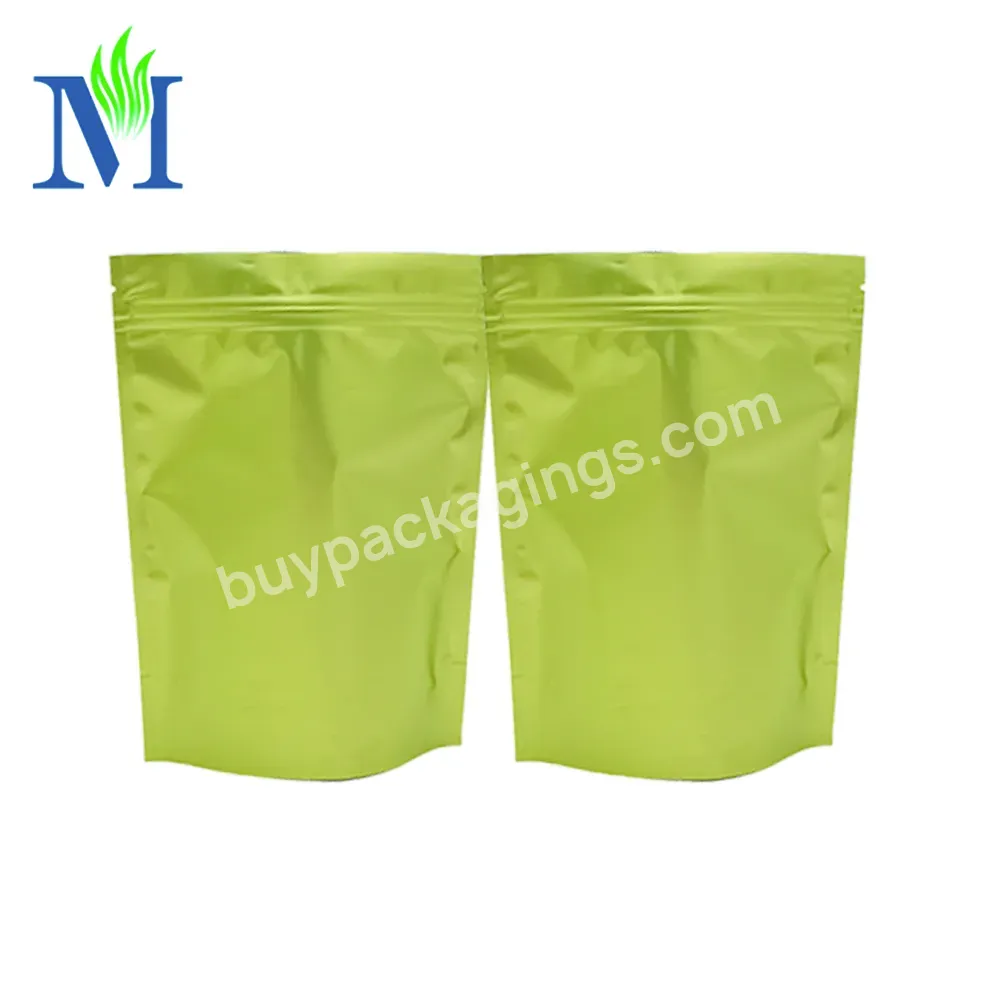Customized Stand Up Matte Foil Pouches Tearing Notch Zipperlock Aluminum Foil Inside Food Grade Plastic Bags Edible Bags