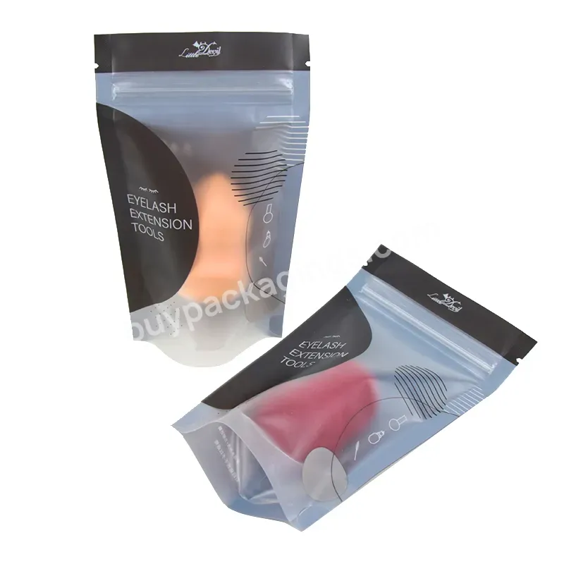Customized Stand Up Pouch Zipper Plastic Package Pet Resealable Ziplock With Clear Printing For Beauty Tools