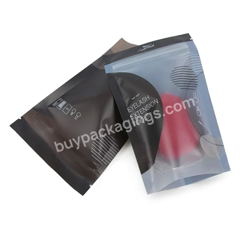 Customized Stand Up Pouch Zipper Plastic Package Pet Resealable Ziplock With Clear Printing For Beauty Tools