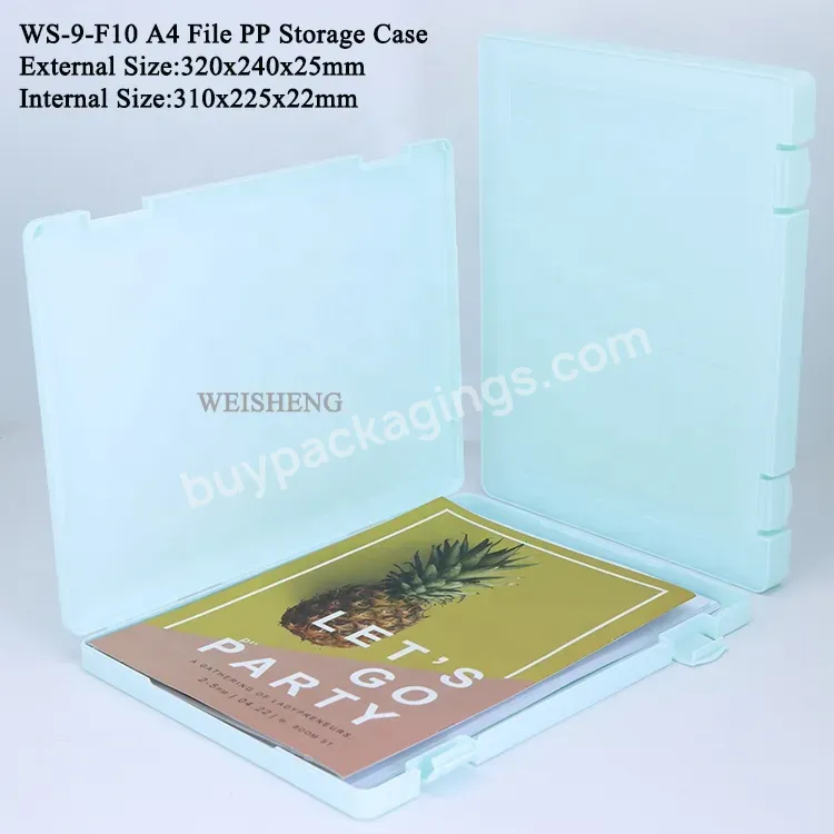 Customized Storage Pp Plastic Filing Box Organizer Clipboard Magazine Document Box Binder Notebook A4 Paper Folder File Case