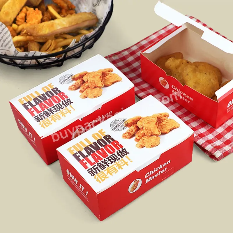 Customized Take Away Food Grade Paper To Go French Fried Chicken Box Printing Fast Food Packaging