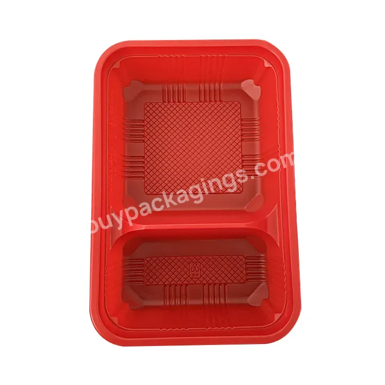 Customized Takeaway Microwave Disposable Pp Lunch Box Restaurant 2 Compartment Plastic Container Fast Food With Lids