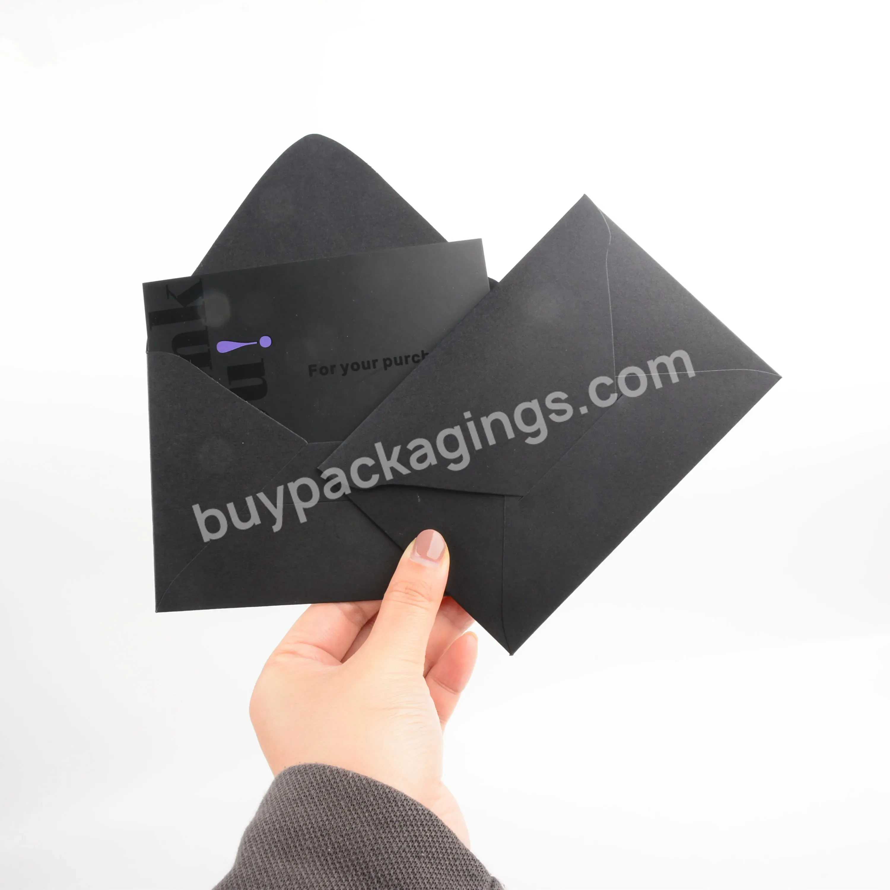 Customized Thank You Cards Matching Greeting Cards With Envelopes For Various Occasions To Clients Or Or Friends - Buy Greeting Cards With Envelopes,Thank You Cards Matching Envelope,Black Envelope.