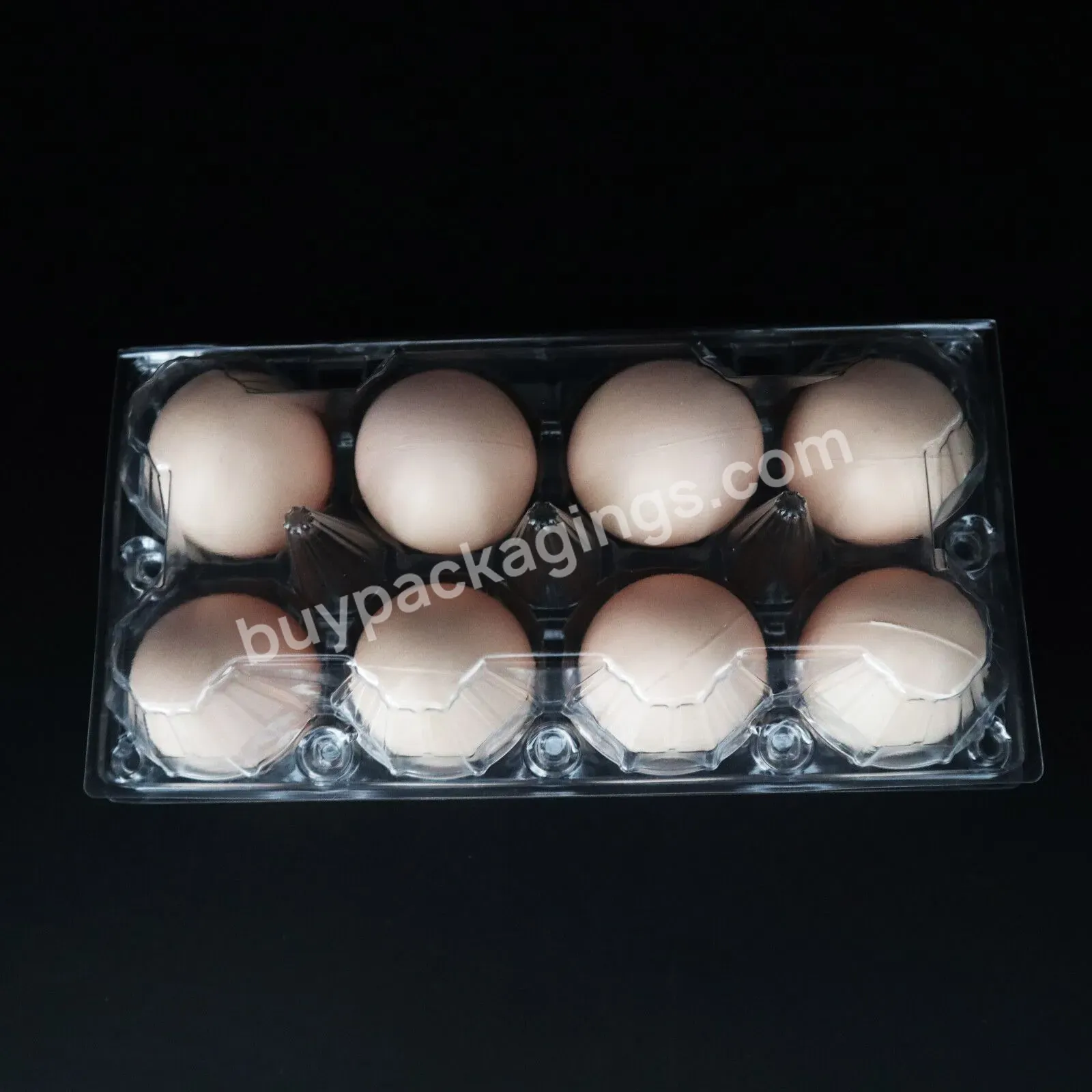 Customized Transparent Disposable Clamshell Egg Plastic Blister Tray For Egg Duck Egg