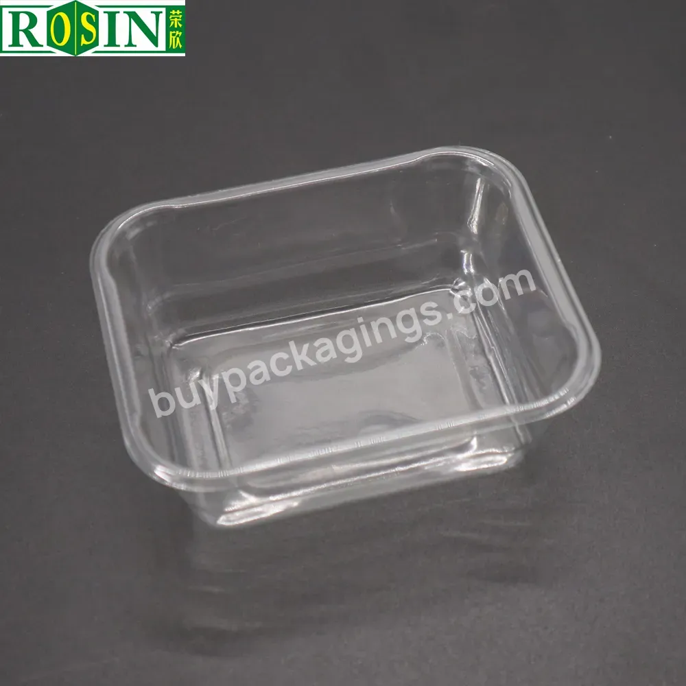 Customized Transparent Food Grade Pet Frozen Disposable Small Square Plastic Pudding Yogurt Ice Cream Cake Container Box