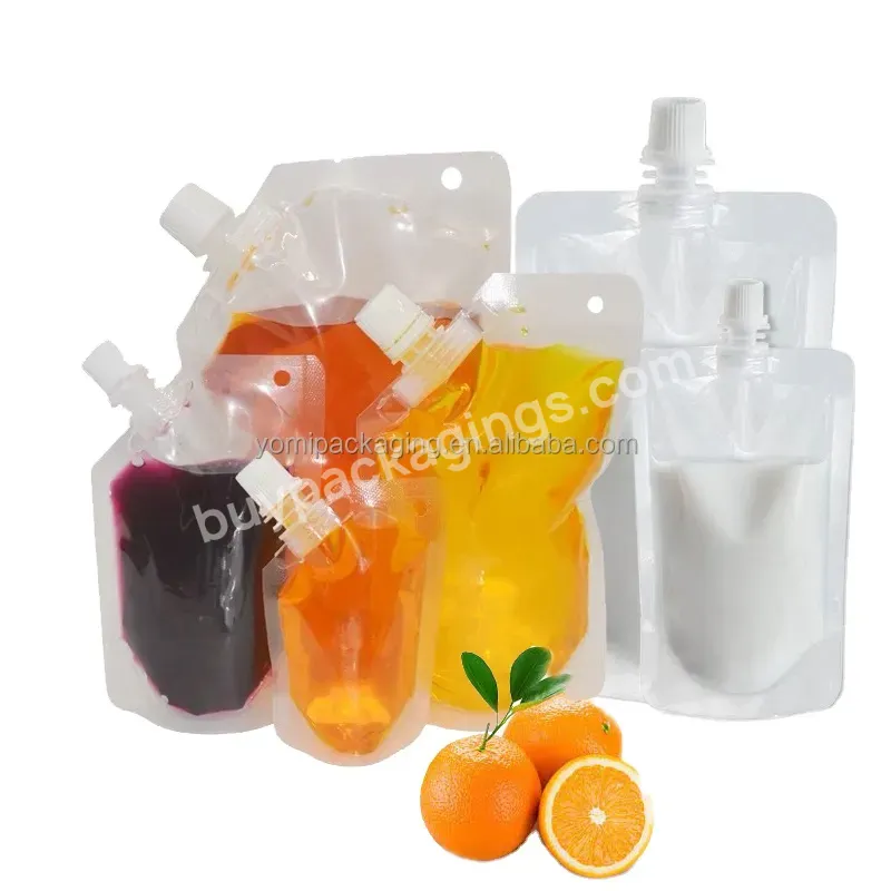 Customized Transparent Plastic Spout Bag Reusable Durable Plastic Pouch For Liquid Drink Jelly Food Sealed Packaging Bag