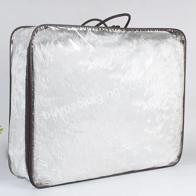 Customized Transparent Pvc Duvet/comfort/quilt Bedding Zipper Bag With Handle