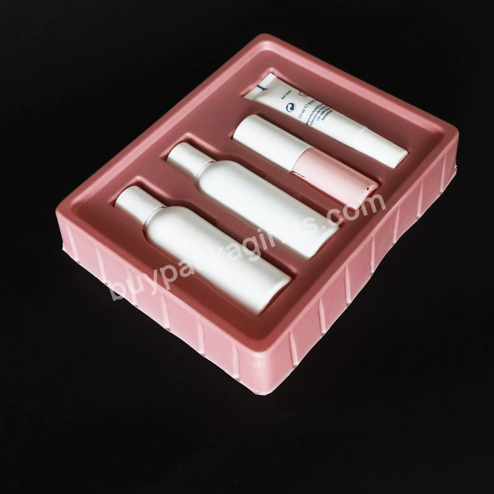 Customized Vacuum Forming Pink Pet Plastic Blister Tray For Cosmetics Inner Tray Packaging