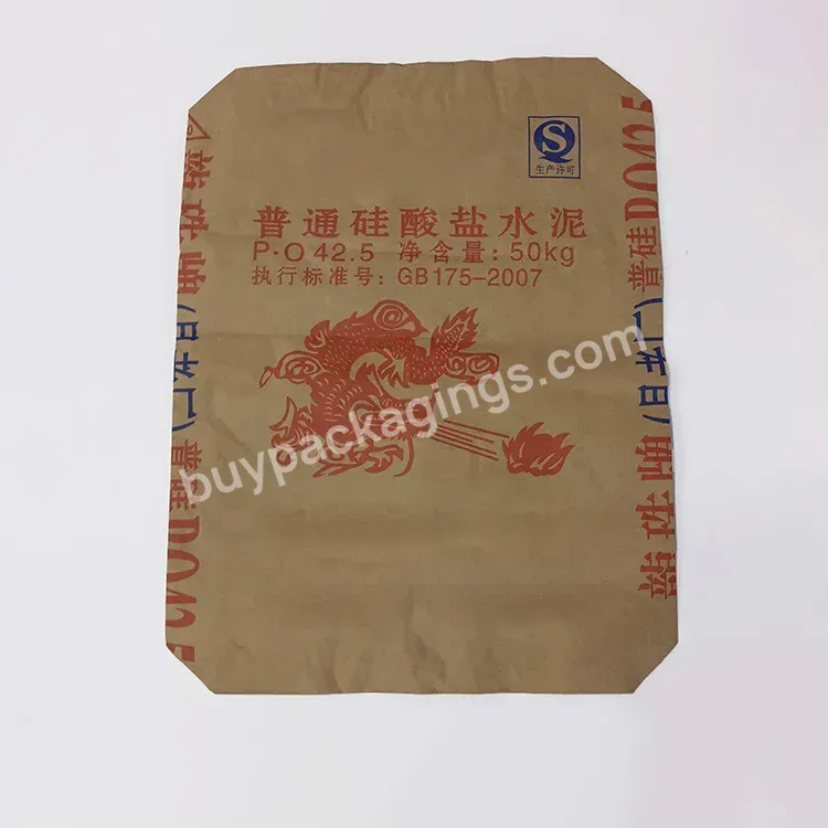 Customized Valve Mouth 25kg 50kg Paper Sack Cement Bag