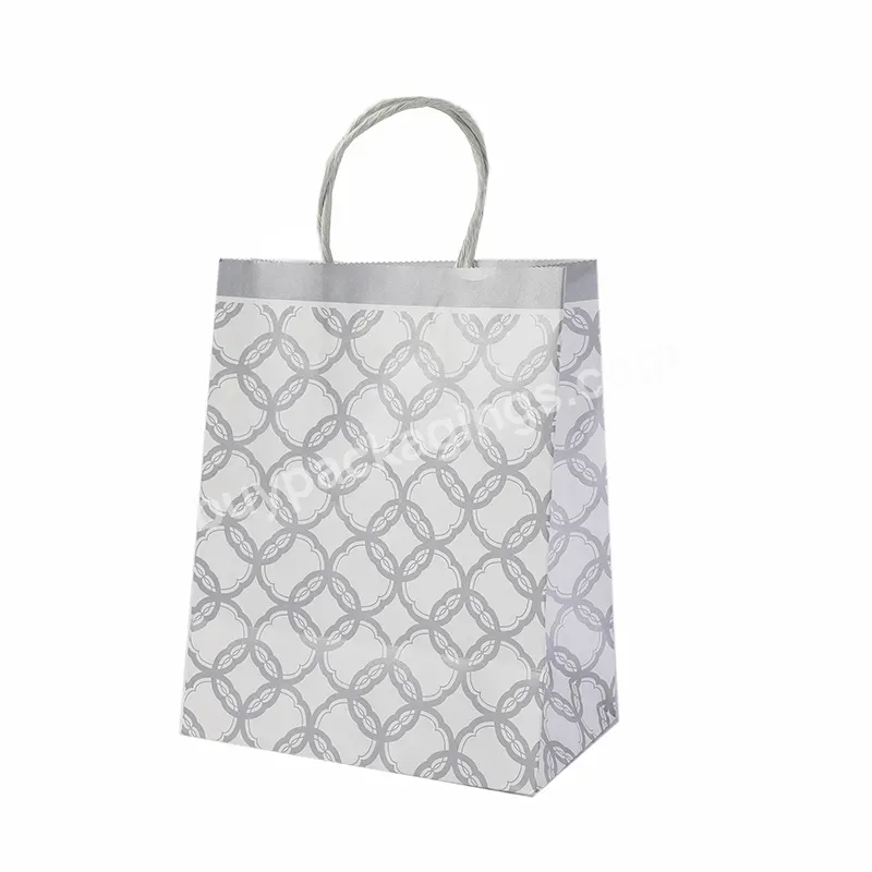 Customized White Brand Printed Paper Earrings Packaging Bags With Handles