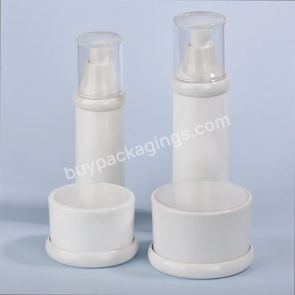 Customized White Pet Double Set 30ml 50ml 60ml 100ml Plastic Lotion Bottle Spray Bottle Cream Jar