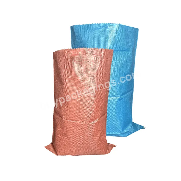 Customized Wholesale High Quality Agricultural 50 Kg 100kg Karung Plastik Pp Polypropylene Woven Rice Feed Sack Bag