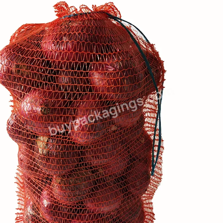 Customized Wholesale Onions Red Raschel Mesh Bags For Sale 50*80cm Plastic Mesh Bags