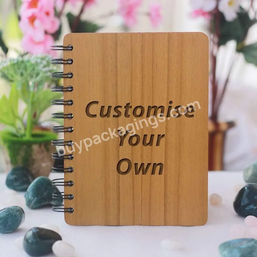 Customized Wooden Cover Spiral Note book Diary Planner A3 A4 A5 Notebook Printing