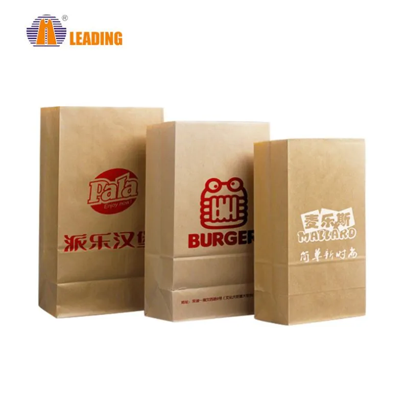 Customm Printed Sandwich Takeaway Plastic Packaging Take Away Fast Food Paper Bag