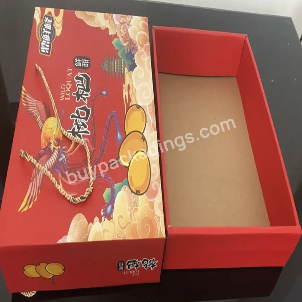 Customs Size Oem Die Cut Corrugated Cardboard Carton Box For 5kg Loquat Cartons/ Fruit And Vegetable Fruits Box