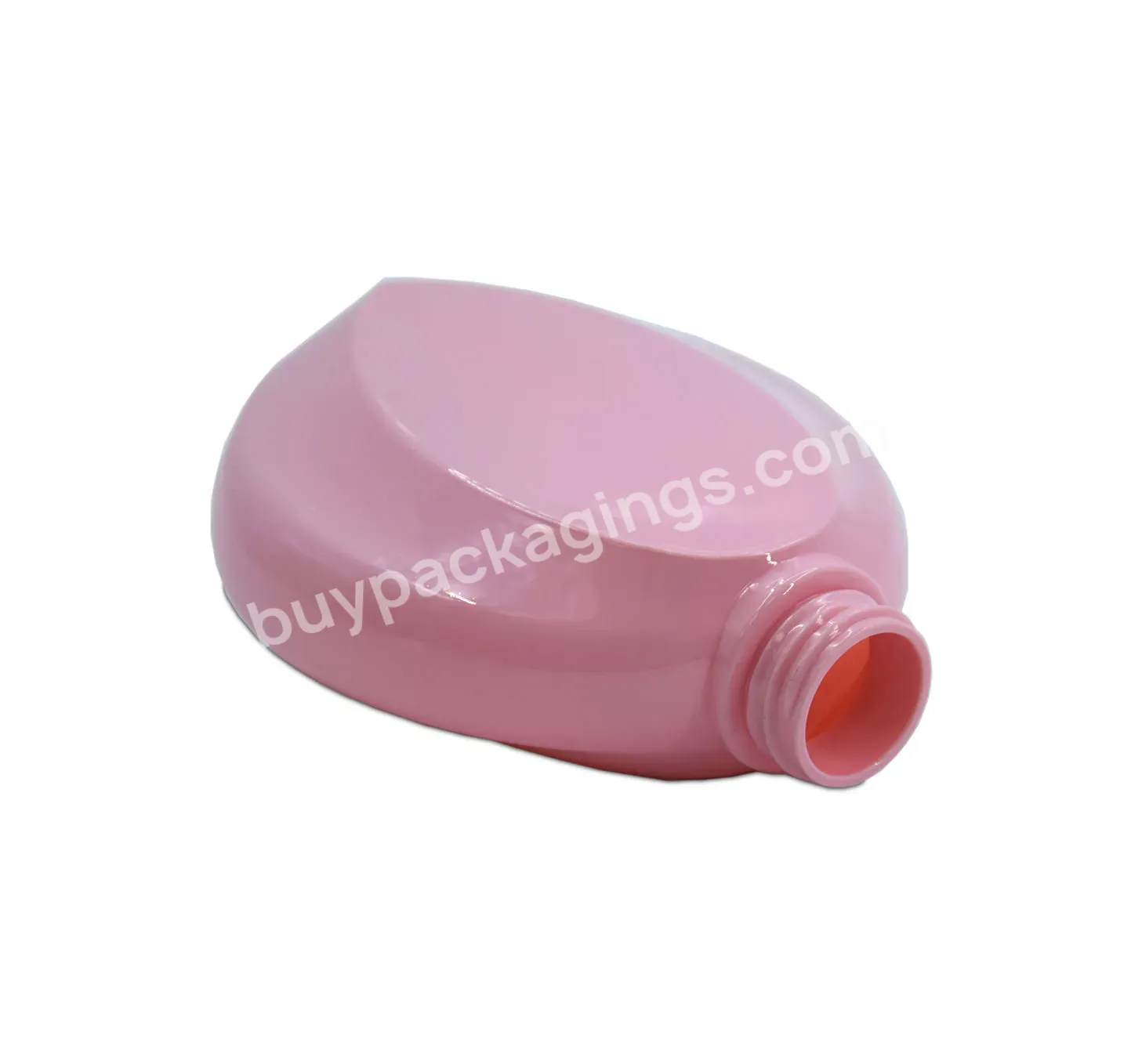Custpmized Pink Personal Care Packaging Plastic Lotion Pump 450ml Unique Shape Pet Bottle Shampoo Lotion Bottle
