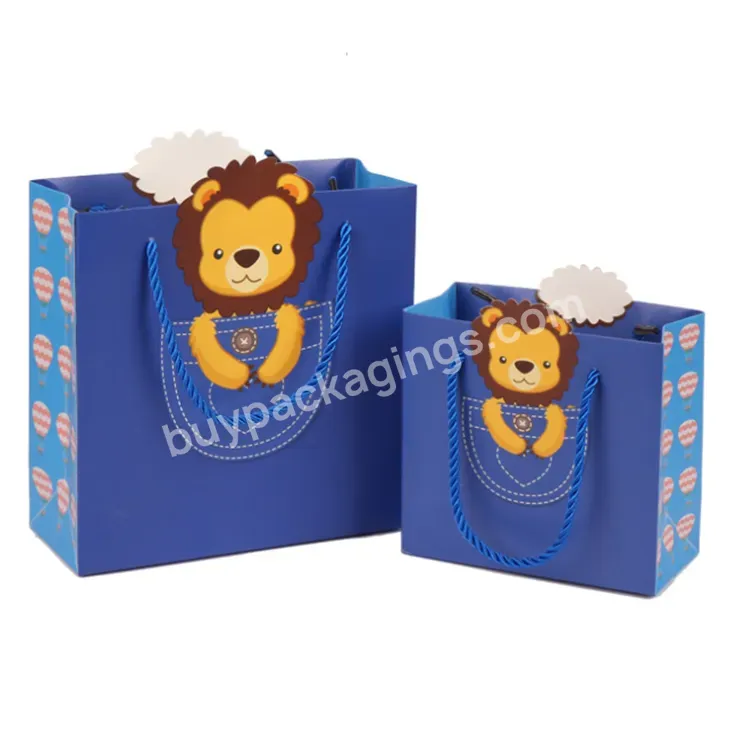 Cute Animal Hand Decorative Paper Bag Custom Size Paper Bags Cartoon Creative Tote Bag For Shopping
