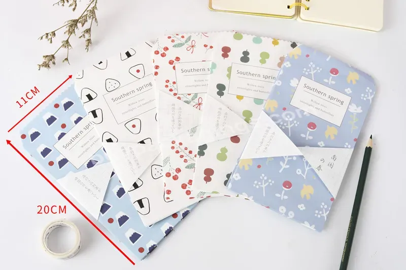 Cute Creative Korean Style Personal Design Printing Kraft Paper Letter Envelope Set