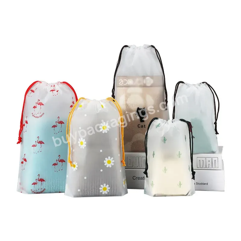 Cute Custom Hot Sale Waterproof Packaging Drawstring Packaging Bag Frosted Drawstring Bag