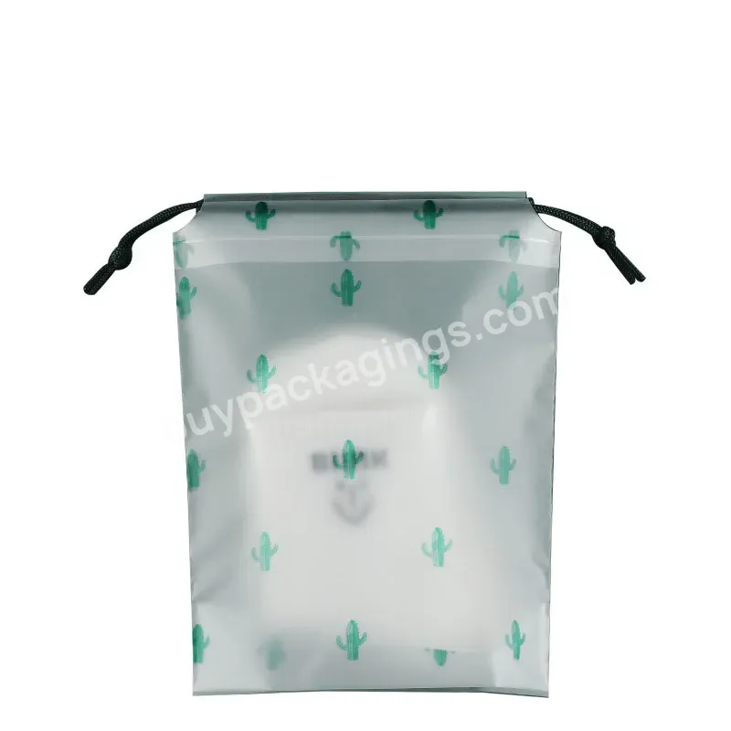 Cute Custom Hot Sale Waterproof Packaging Drawstring Packaging Bag Frosted Drawstring Bag