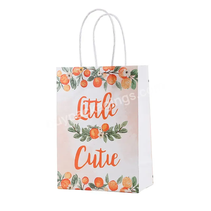 Cute Custom Logo Thank You Paper Bag Customized Brand Logo Luxury Shopping Paper Gift Logo
