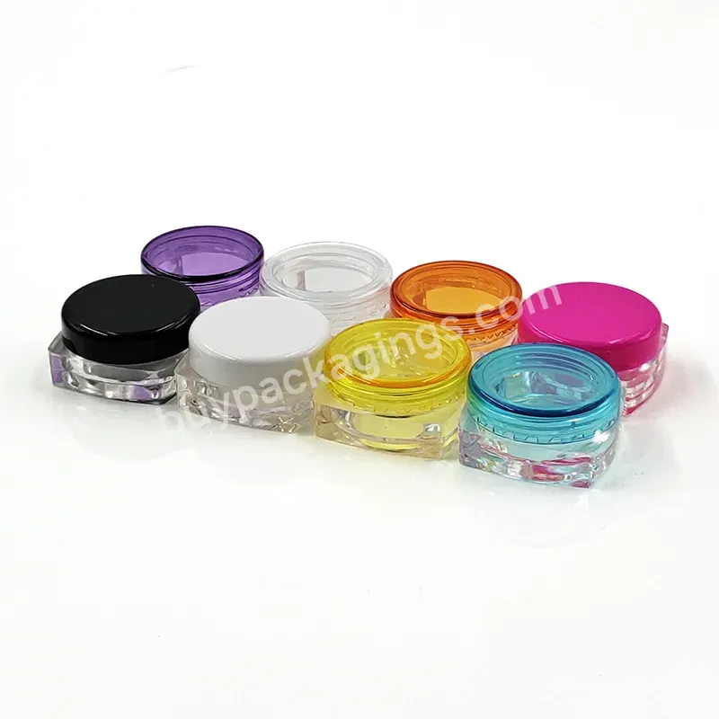 Cute Mini Wholesale Empty Cream Jar Set 3g 5g Clear Round Square Face Cream Frosted Lip Balm Container Ps Plastic Jar With Lid