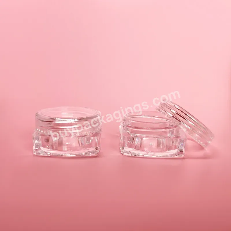 Cute Mini Wholesale Empty Cream Jar Set 3g 5g Clear Round Square Face Cream Frosted Lip Balm Container Ps Plastic Jar With Lid