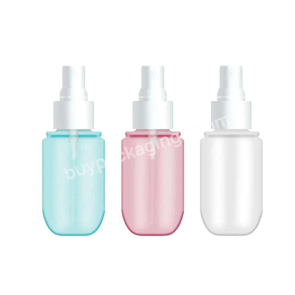 Cute Pill Capsule Shaped 40ml 60ml 120ml 150ml 300ml Plastic Spray Bottle For Skincare Toner Moisturizer Water Packaging