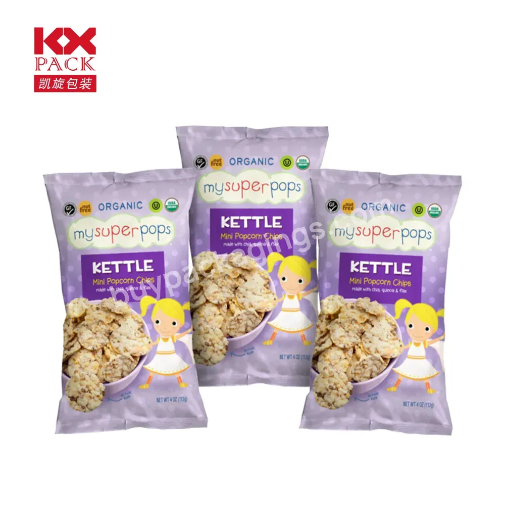 Cute Plastic Packaging Bag For Popcorn Chips Packing