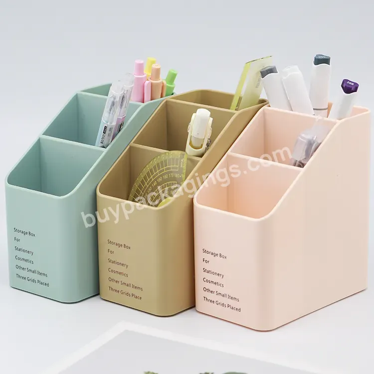 Cute Recycle Pencil Holder Pen Holder Organizer Display Stand Stationary Cute 3 Grid Plastic Pen Container Holder For Desk - Buy Pen Holder Organizer,Plastic Pen Container Holder For Desk,Recycle Pencil Holder.