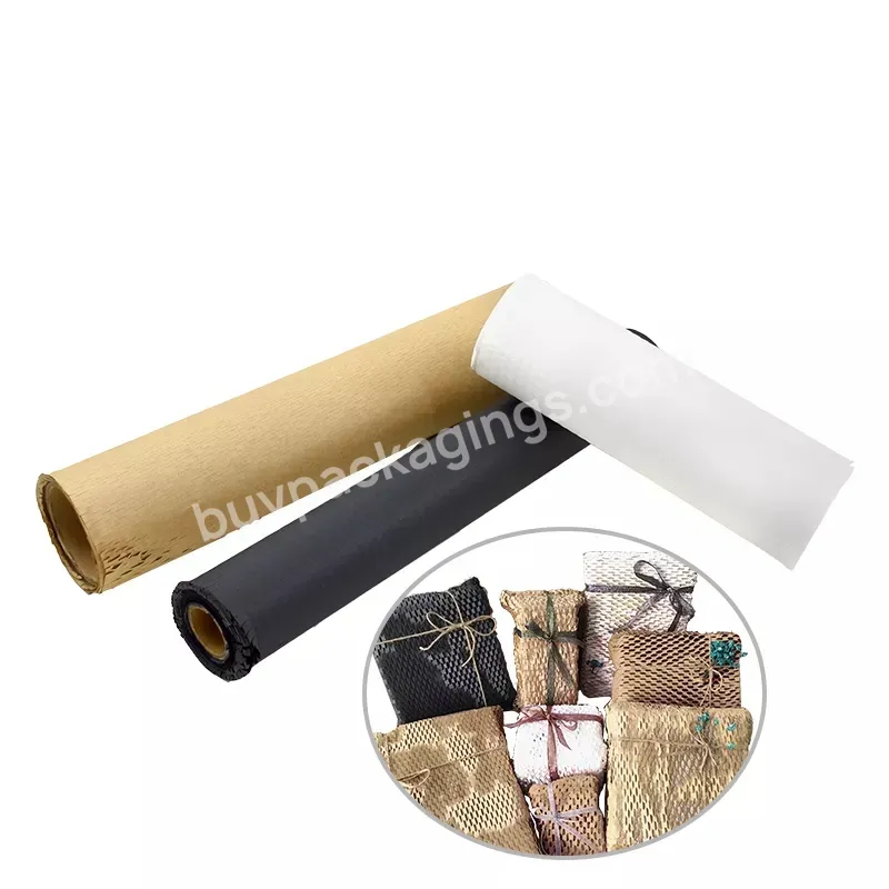 Cxbz Biodegradable Gift Wrapping Paper Roll Recycled Brown Perforated-packing Honeycomb Paper Rolls