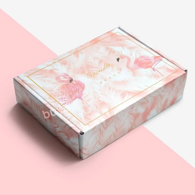 CyGedin Custom Gold Foil Logo Pantone Colored Corrugated Paper Pink Cosmetic Packing Lashes Posting Box With Thank You Gift Box