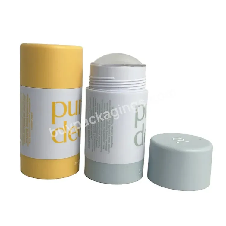 Cylinder Plastic Deodorant Stick Container 30g 50g 75g Silk Printing Twist Up Cosmetic Empty Deodorant Stick Container