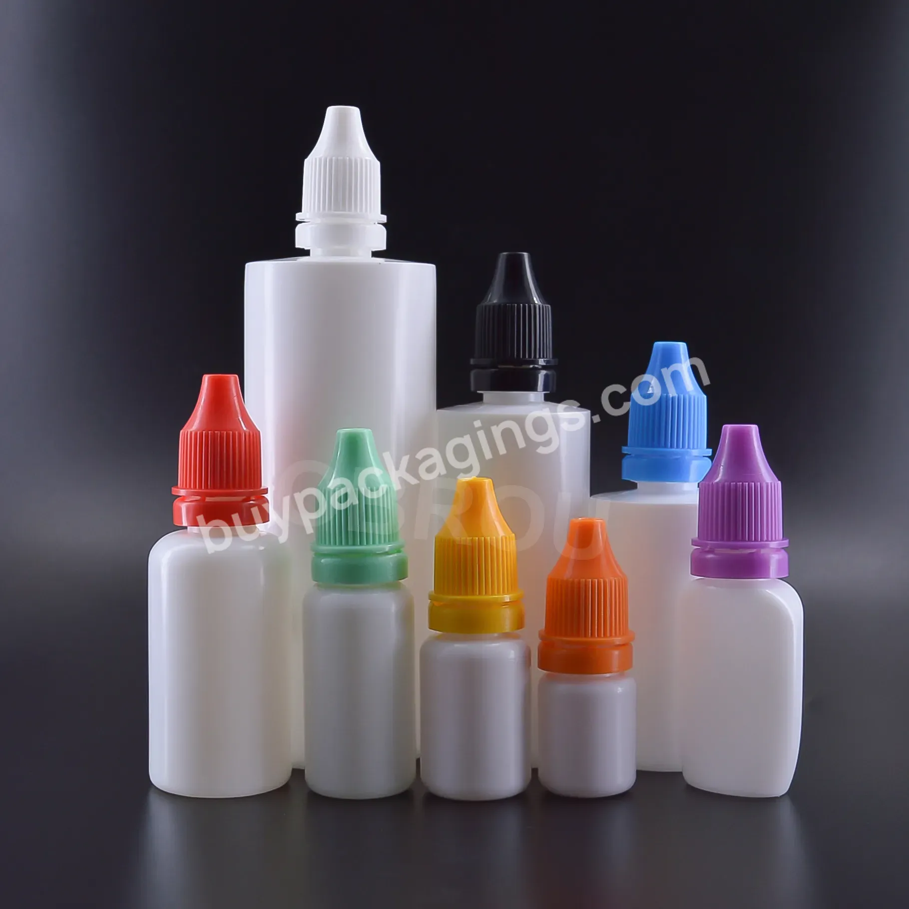 Cylinder Round Flat Shoulder Pe White Plastic Bottle All Sizes 5ml 10ml 15ml 20ml 30ml 50ml 60ml 100ml Squeeze Oil Ink Bottle