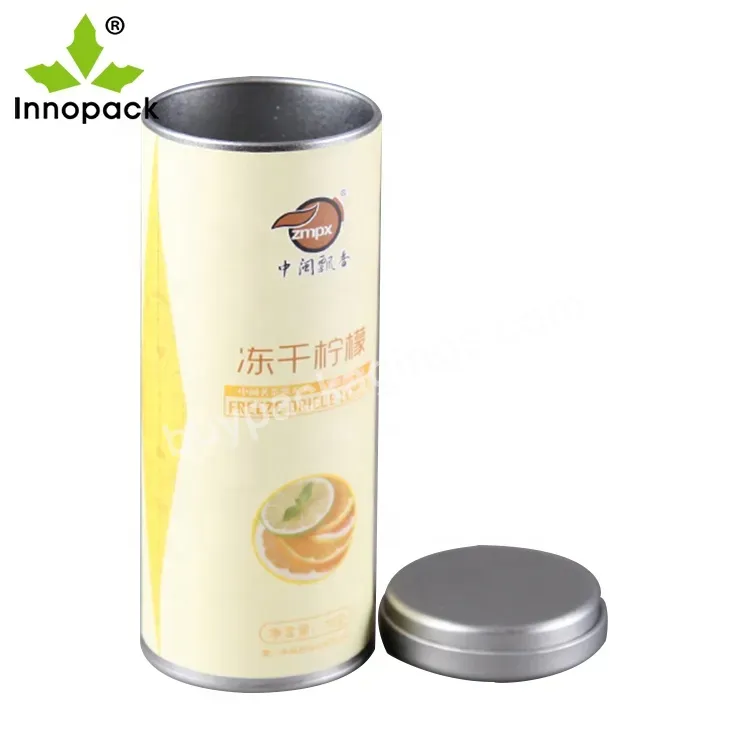 Cylinder Tin Container Deep Round Metal Tin Boxes For Chips And Biscuit Chocolate Beans