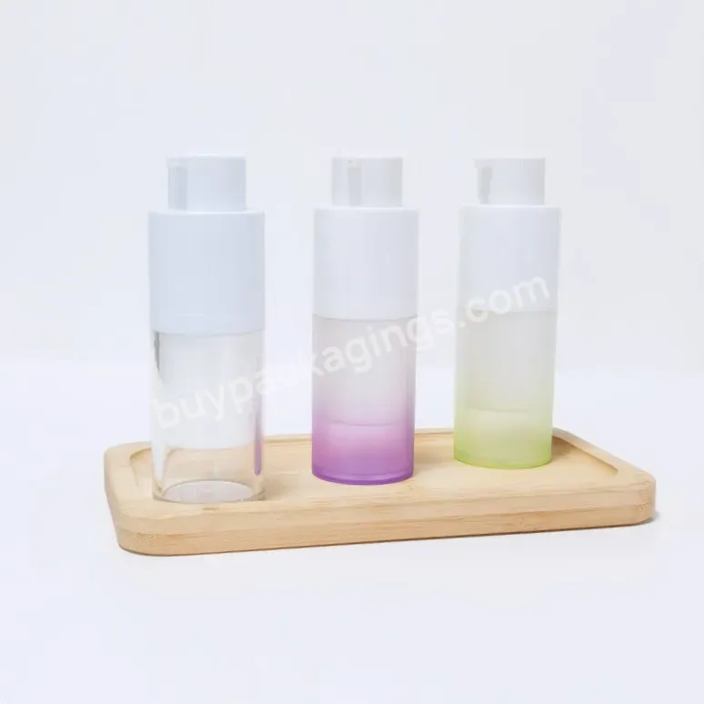 Cylindrical Custom Color 30ml White Pp Plastic Airless Pump Bottle With Lotion Pump