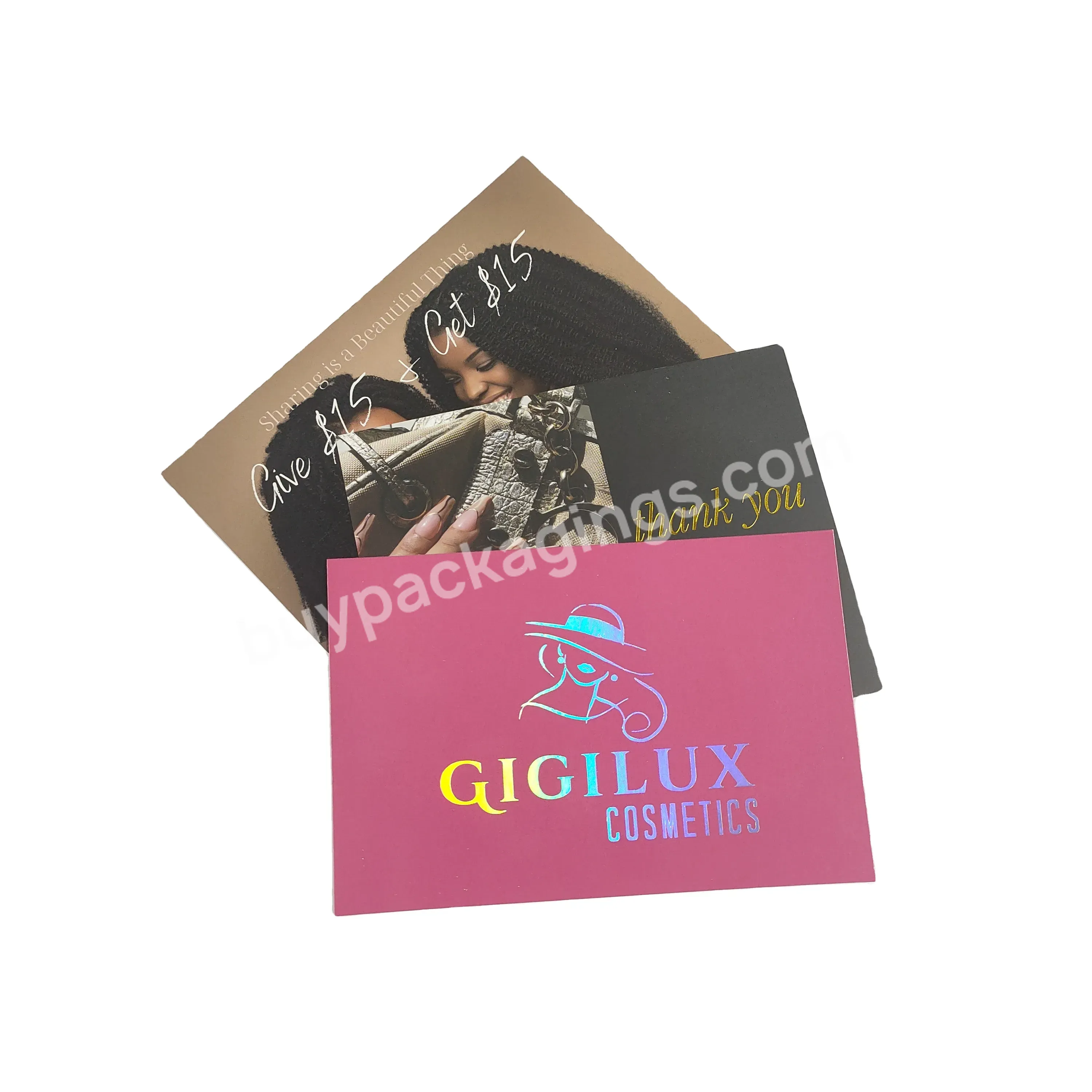 Dark Pink Paper Gift Cards Custom Hologram Logo For Beautiful Cards