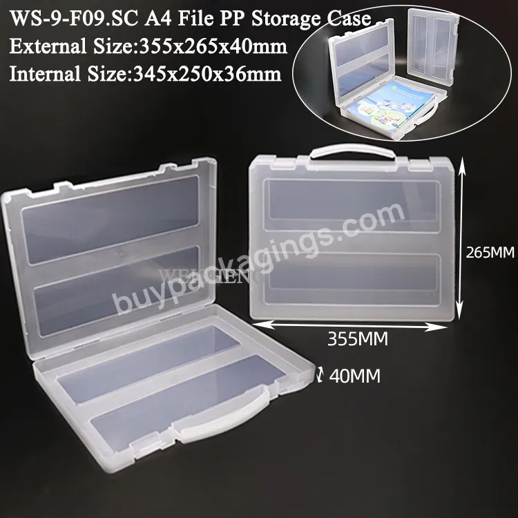 Decorative Large Capacity Simple Style Portable Document Paper Storage Boxes A4 Letter Size Plastic File Filing Box