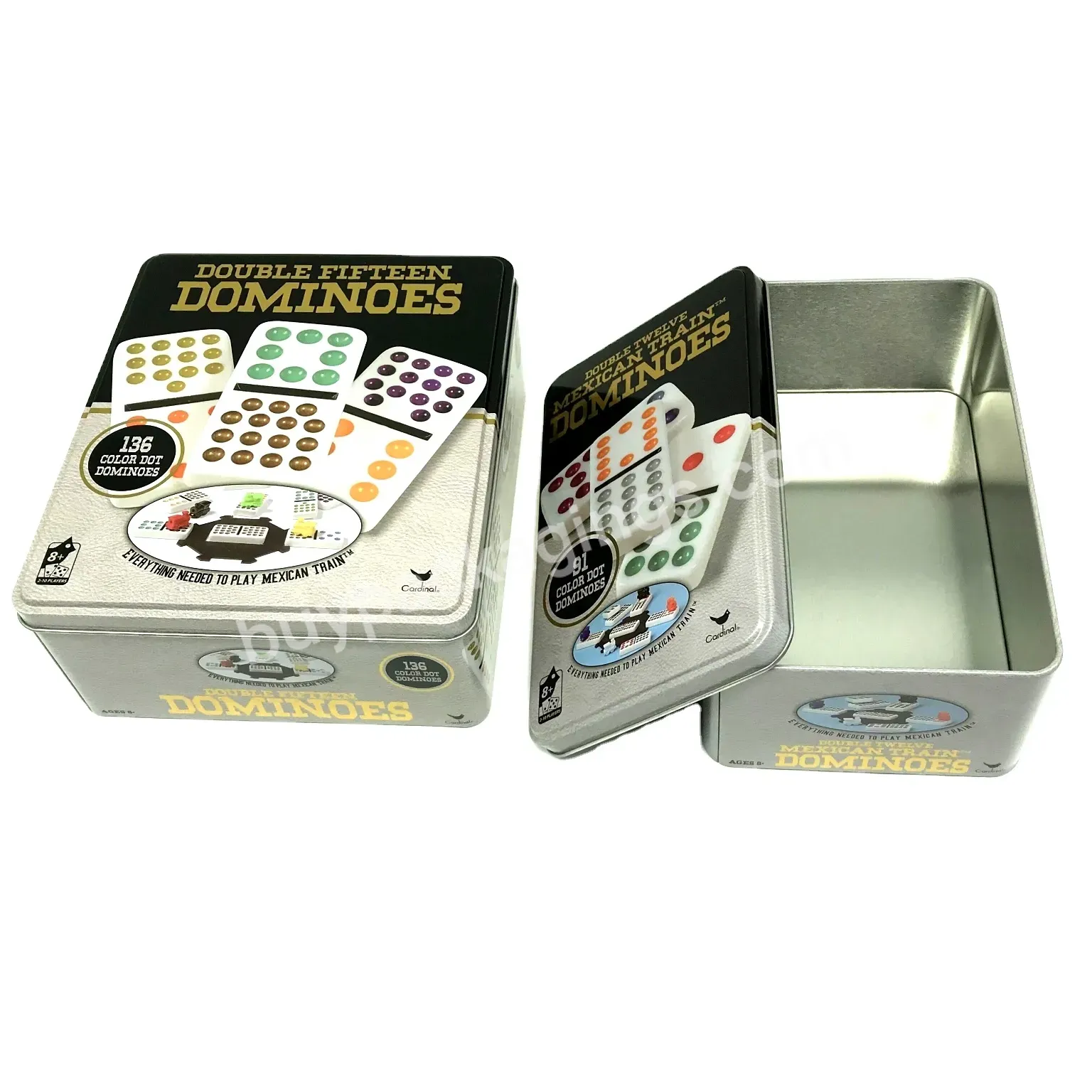 Decorative Metal Tin Can For Dominoes Packaging