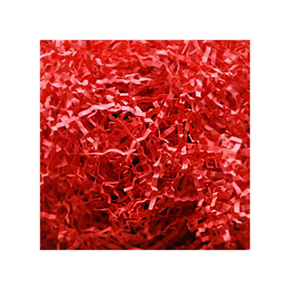 Decorative  wholesale Red raffia crinkle cut shredded paper for wedding gift box filler