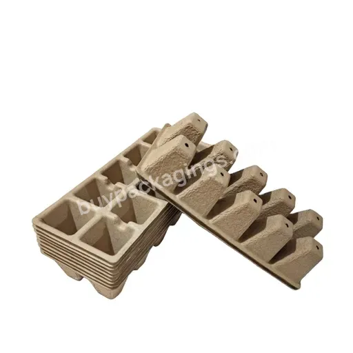 Degradable 12 Hole Pulp Fiber Round Seedling Cup Environmental Complimentary Scissors Seed Starter Tray