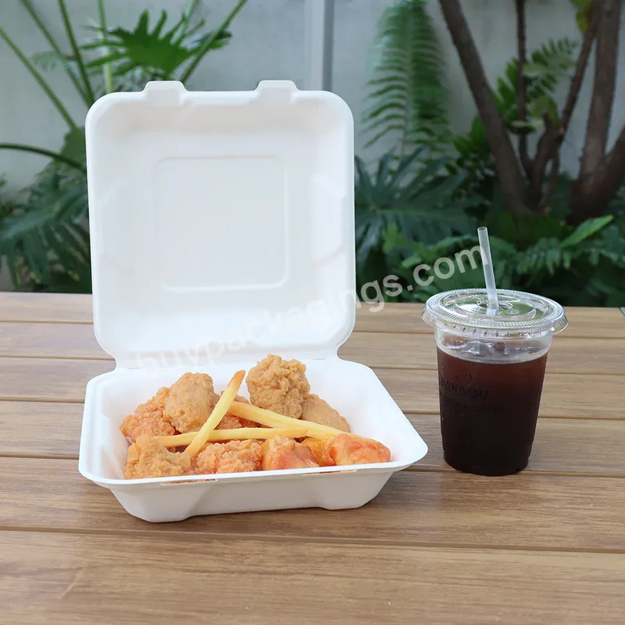 Degradable Lunch Box Takeaway Delivery Packaging Bagasse Bento Box Sugarcane Box