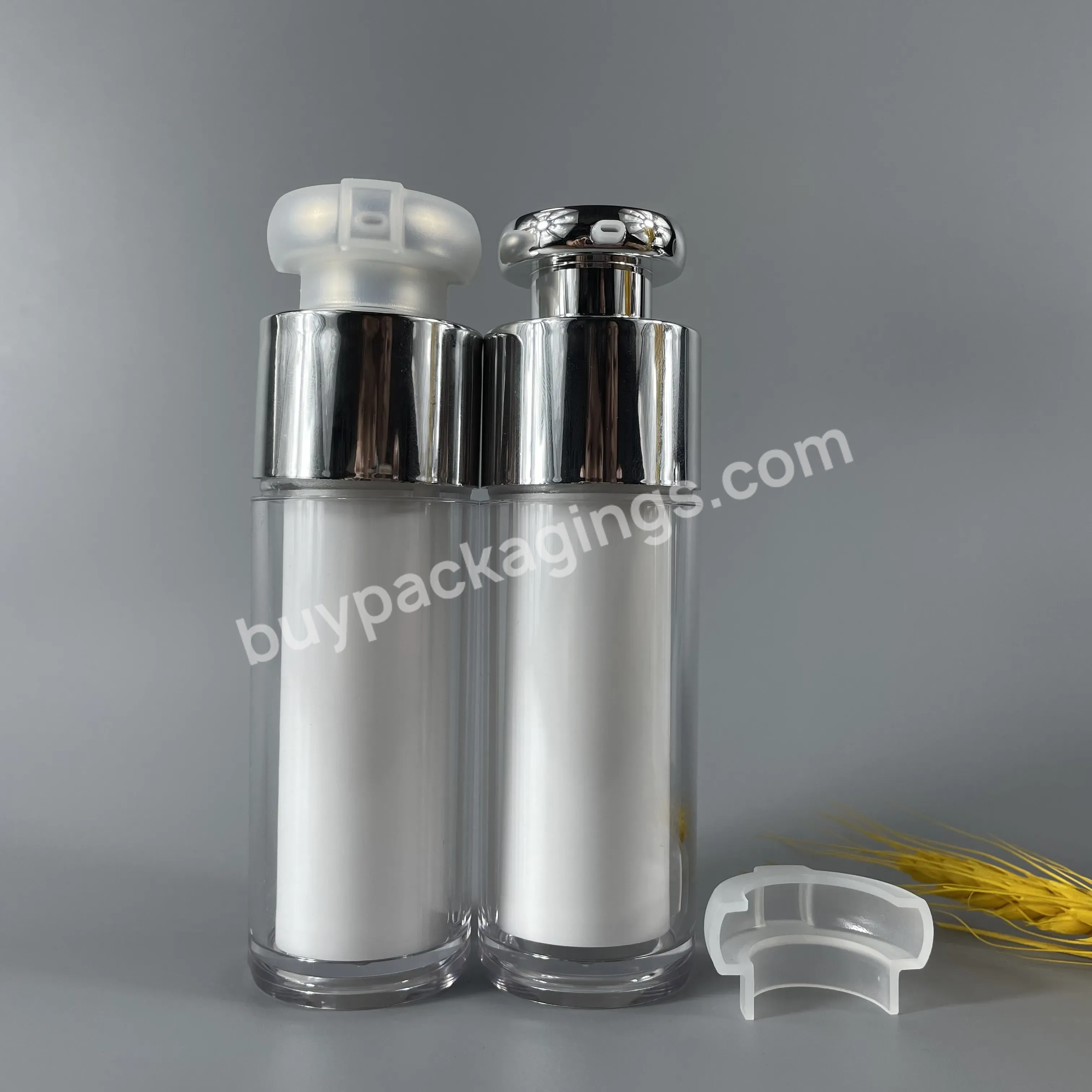 Delicate Round Empty Plastic Skin Care Cosmetic Vacuum Airless Pump Bottle