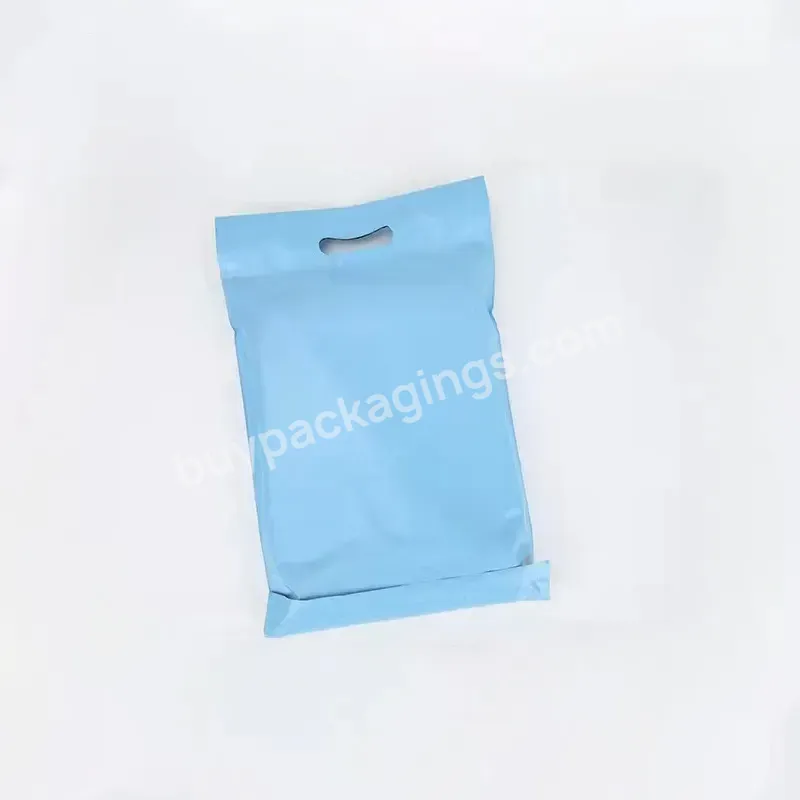 Delivery Courier Bag Poly Mail With Handle Bag Custom Print Handling Plastic Bag Logo Print Blue Polymailer With Handle Mailer