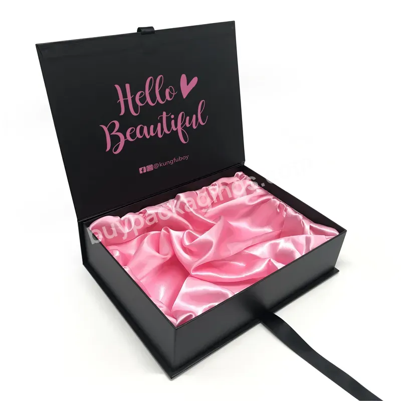 Deluxe Skincare Gift Box With Satin Cream Beauty Product Packaging Box Custom Nail Polish Cardboard Storage Box For Hair Bundles