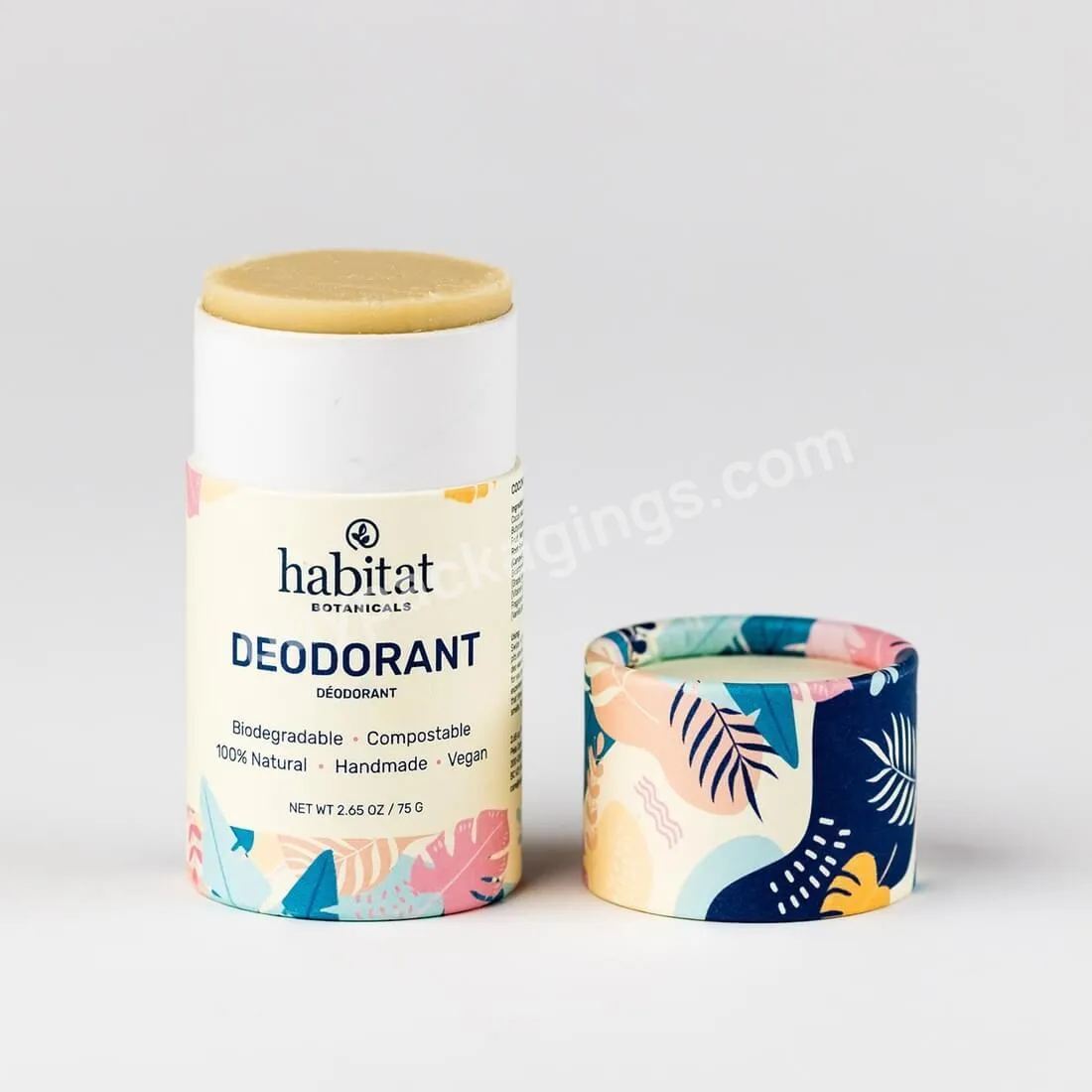 Deodorant Lip Balm Stick Spice Salt Bottle Protective Food Grade Kraft Round Paper Tube Packaging